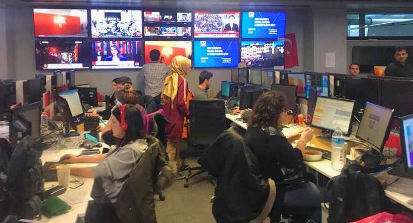 Inside the television studio